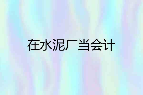 在水泥厂当会计