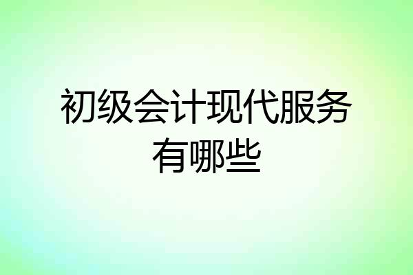 初级会计现代服务有哪些