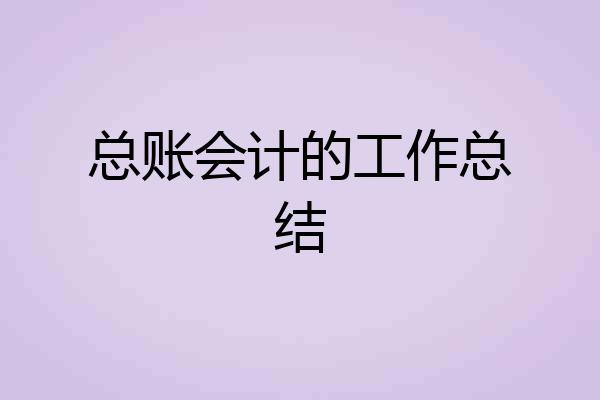 总账会计的工作总结