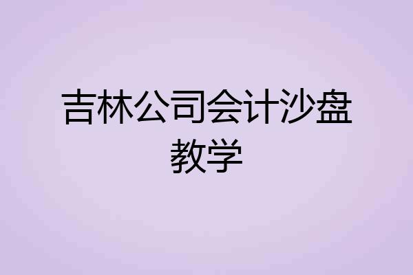 吉林公司会计沙盘教学