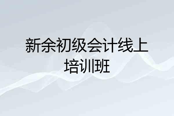 新余初级会计线上培训班