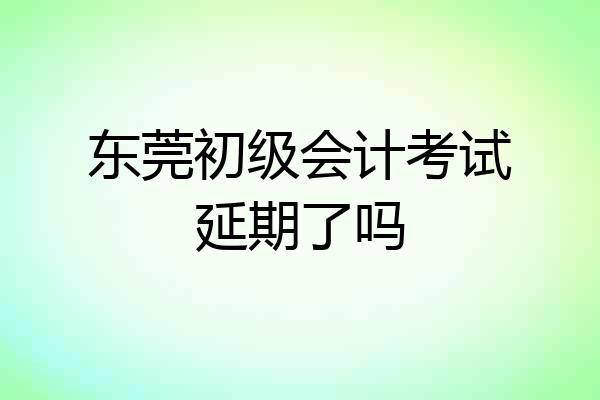 东莞初级会计考试延期了吗