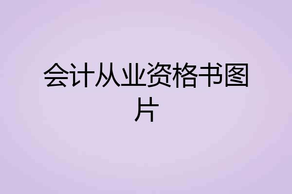 会计从业资格书图片