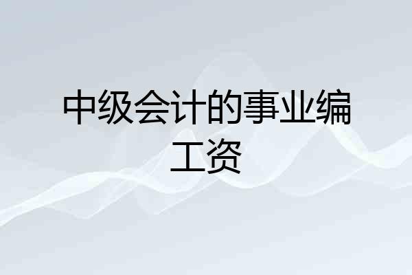 中级会计的事业编工资