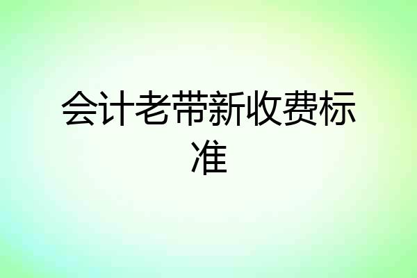 会计老带新收费标准