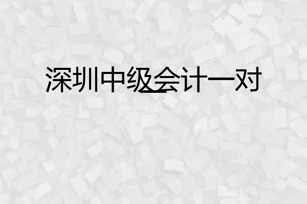 深圳中级会计一对一