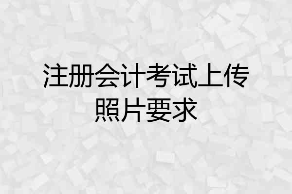 注册会计考试上传照片要求