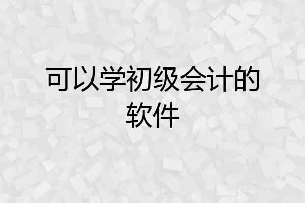 可以学初级会计的软件