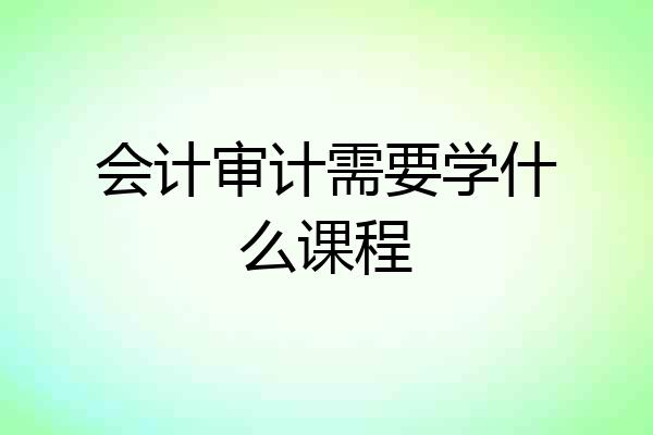 会计审计需要学什么课程