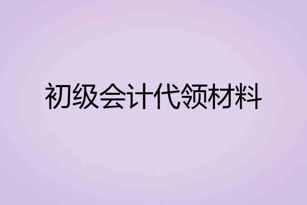 初级会计代领材料