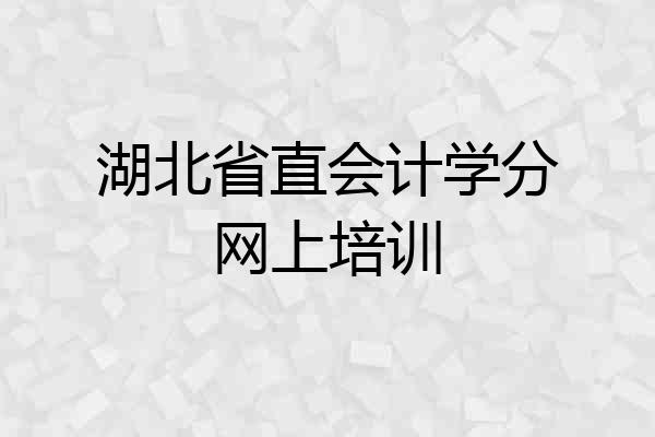 湖北省直会计学分网上培训