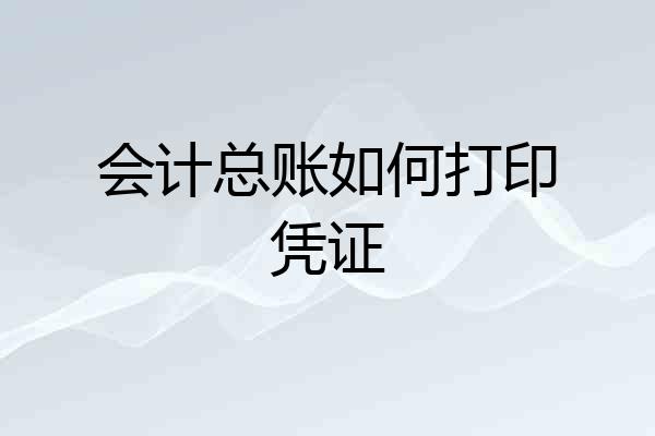 会计总账如何打印凭证