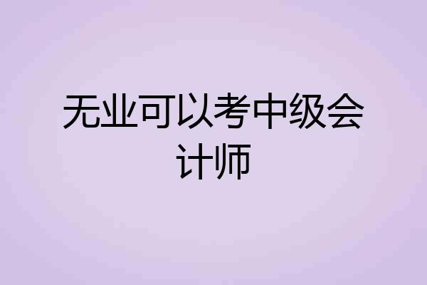 无业可以考中级会计师