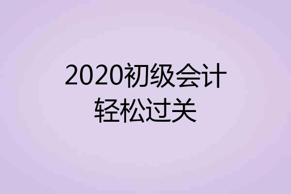 2020初级会计轻松过关