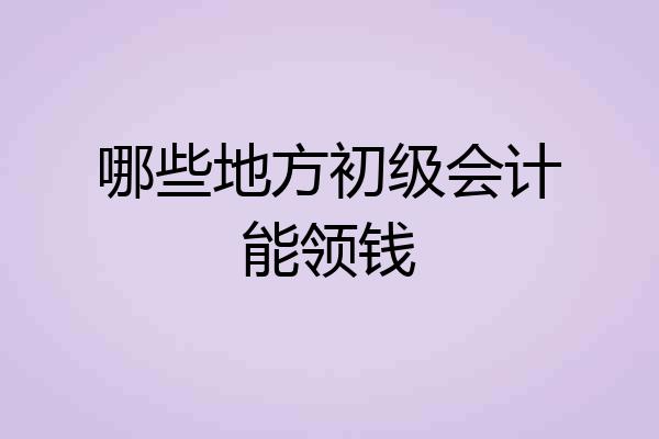 哪些地方初级会计能领钱