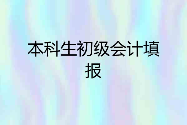 本科生初级会计填报