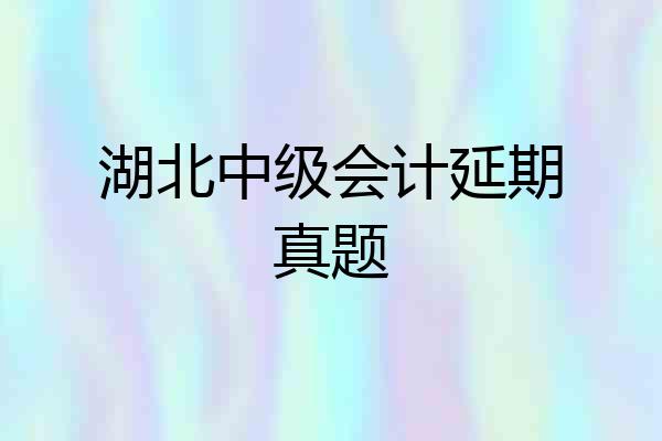 湖北中级会计延期真题