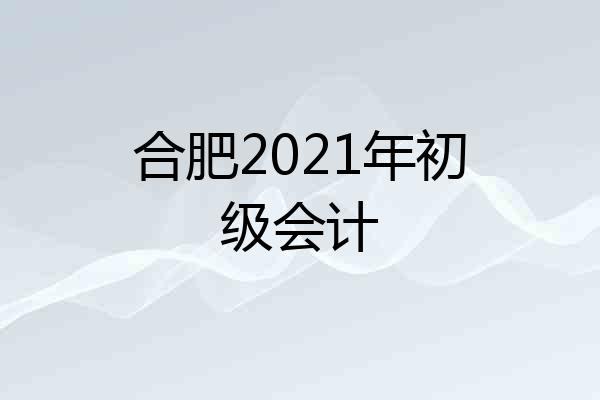 合肥2021年初级会计