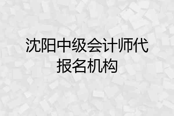 沈阳中级会计师代报名机构