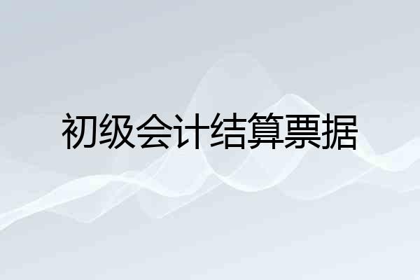 初级会计结算票据