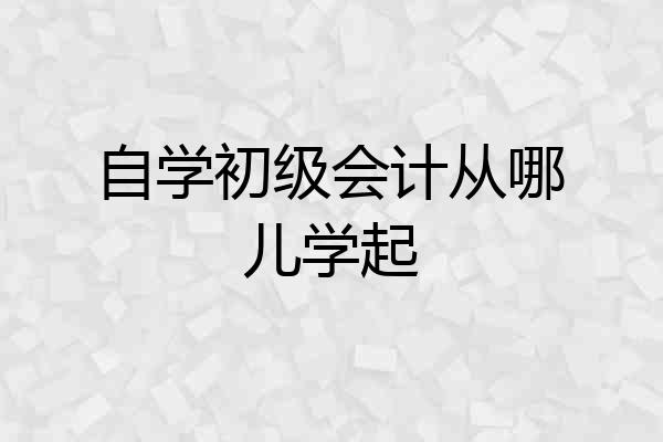 自学初级会计从哪儿学起