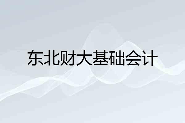 东北财大基础会计