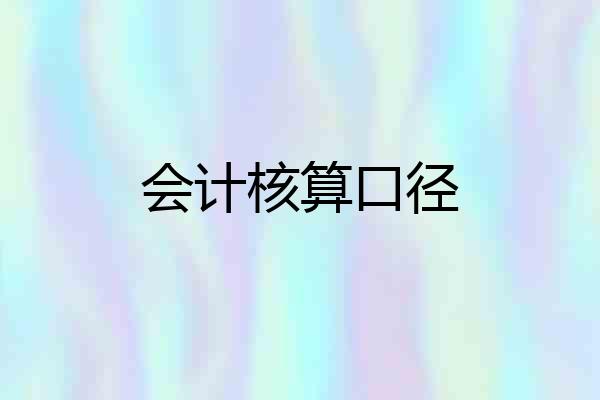会计核算口径