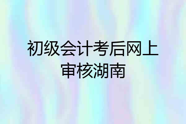 初级会计考后网上审核湖南