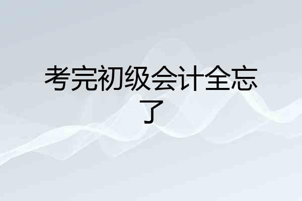 考完初级会计全忘了