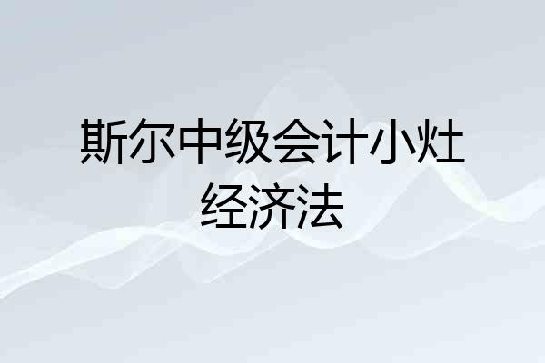 斯尔中级会计小灶经济法