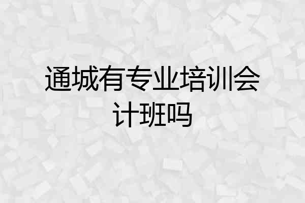 通城有专业培训会计班吗