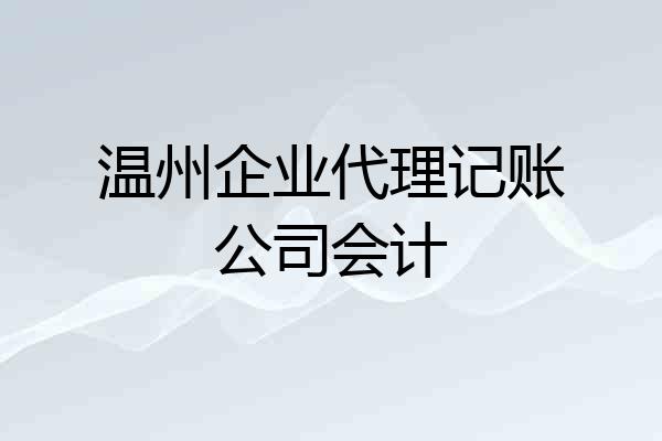 温州企业代理记账公司会计