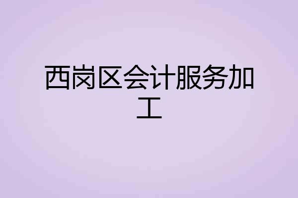 西岗区会计服务加工