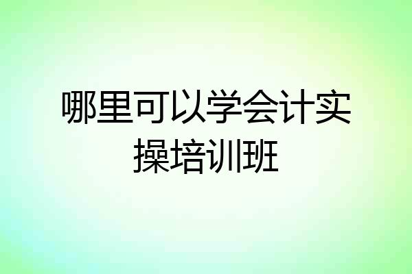 哪里可以学会计实操培训班