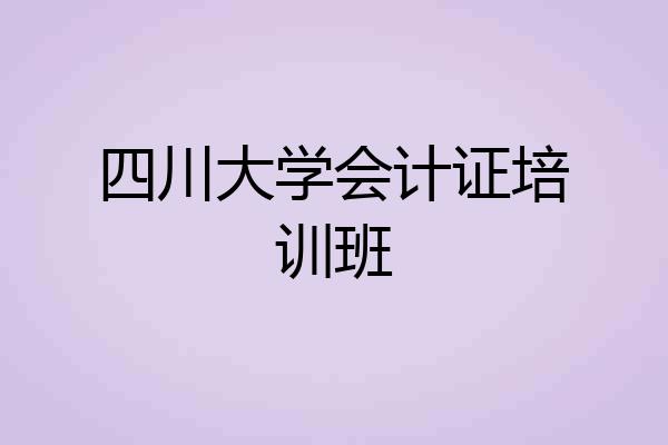 四川大学会计证培训班