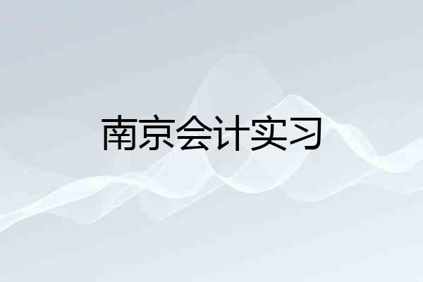 南京会计实习