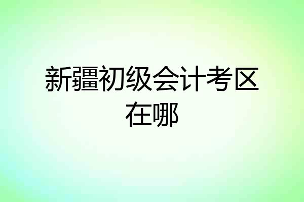 新疆初级会计考区在哪