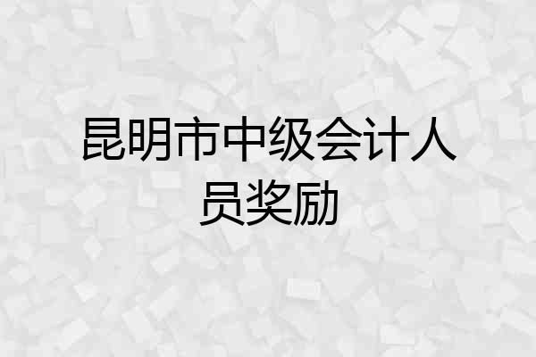 昆明市中级会计人员奖励