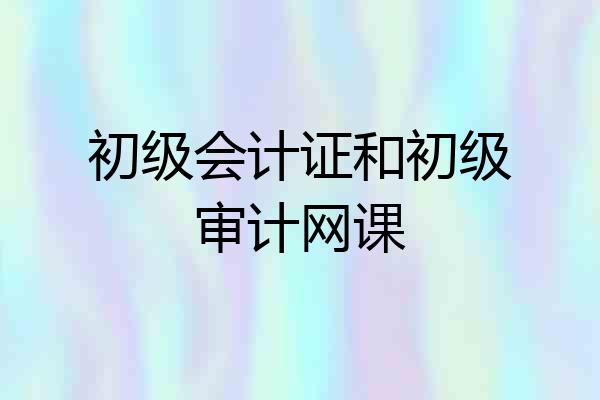 初级会计证和初级审计网课