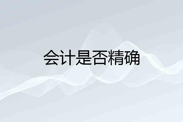 会计是否精确