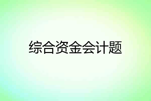 综合资金会计题