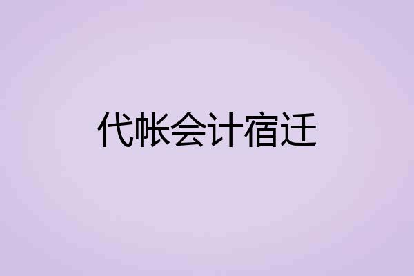 代帐会计宿迁