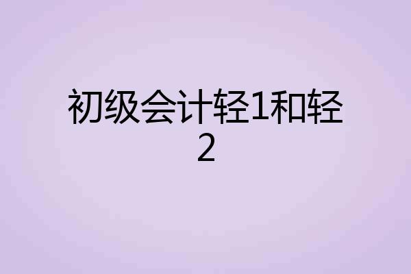 初级会计轻1和轻2