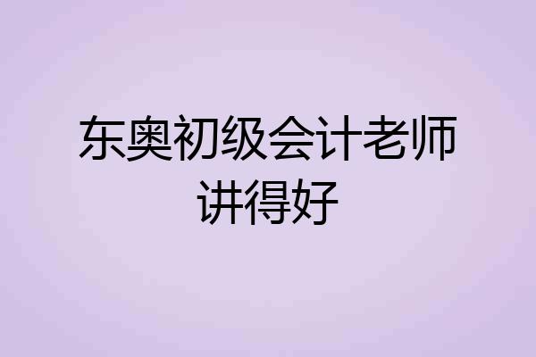东奥初级会计老师讲得好