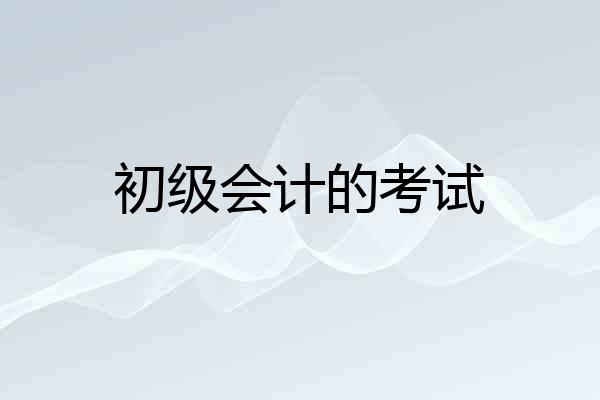 初级会计的考试
