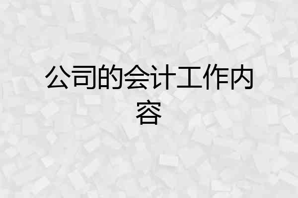 公司的会计工作内容