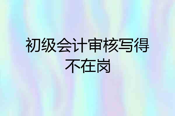 初级会计审核写得不在岗