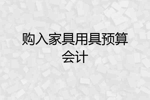购入家具用具预算会计