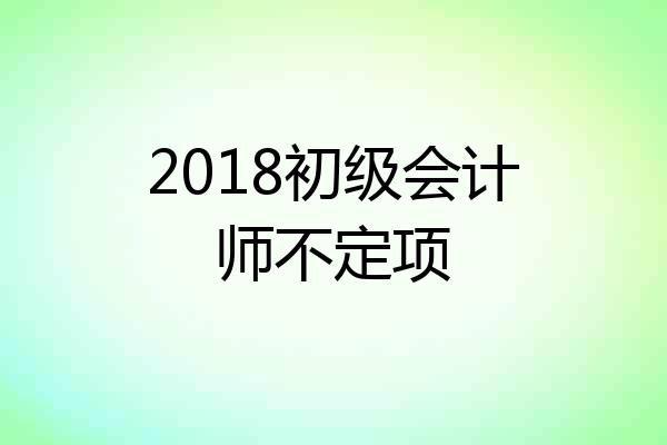 2018初级会计师不定项