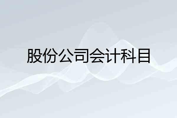 股份公司会计科目